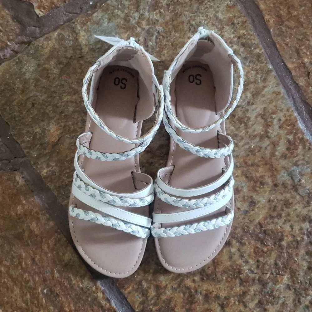 Braided White Sandals for Girls Size 4Med - Picture 6 of 11